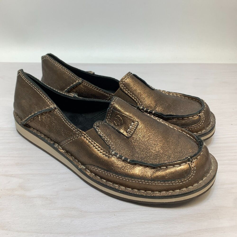 Ariat Bomber Cruiser Loafers Women's Size 8 Metallic Bronze Casual Slip-On Shoes